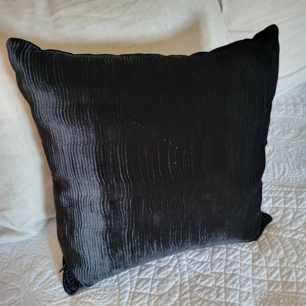 Zara Home velvet cushion,  black